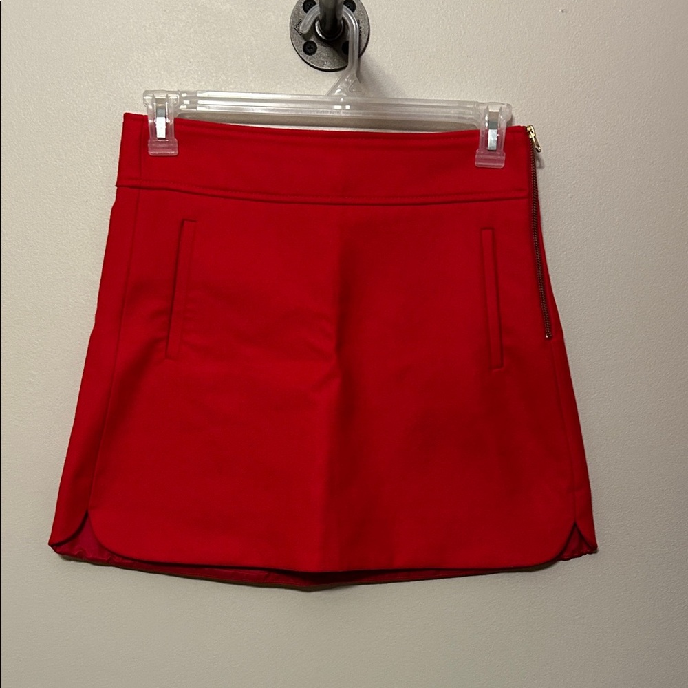 J. Crew Twee Red Wool Skirt